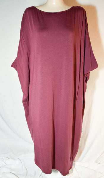 Ruched Loose Fit Asymmetric Hem Tunic Dress