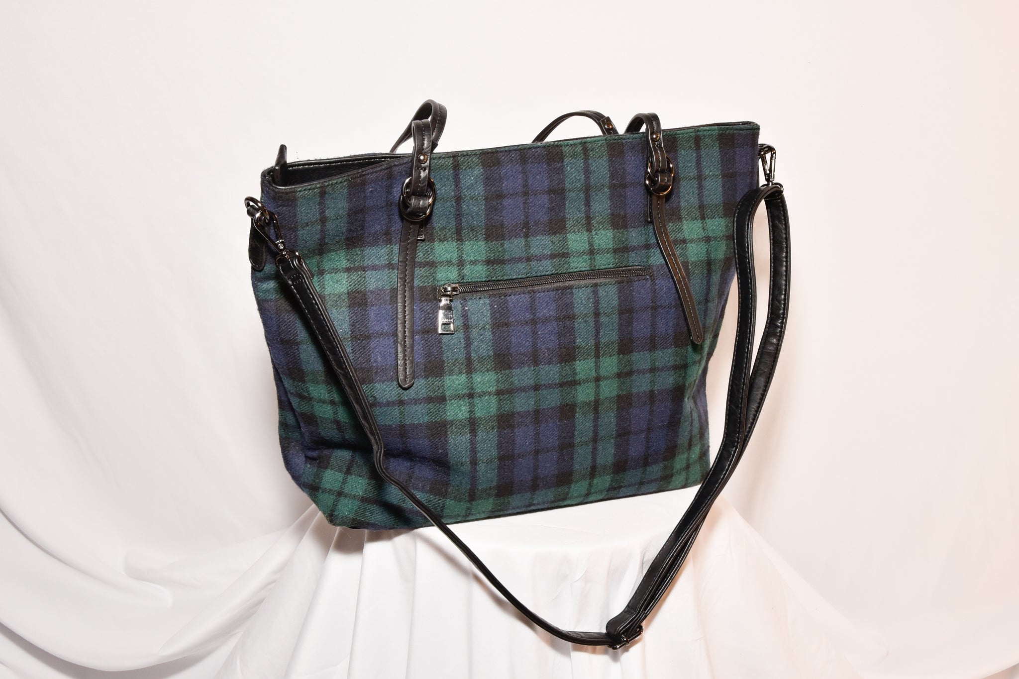 Ingrid Flannel Tote w/ Zipper Closure and Removable Strap