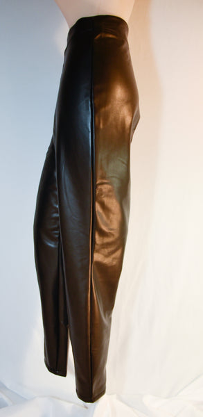 Pull On Stretch Vegan Leather Skinny Pants