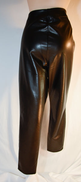 Pull On Stretch Vegan Leather Skinny Pants