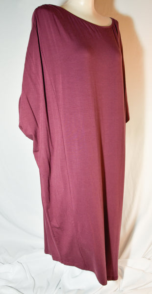 Ruched Loose Fit Asymmetric Hem Tunic Dress