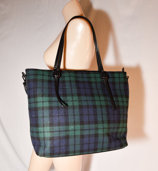 Ingrid Flannel Tote w/ Zipper Closure and Removable Strap