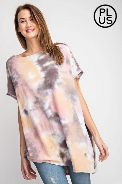 Tie Dye Printed Poncho Top